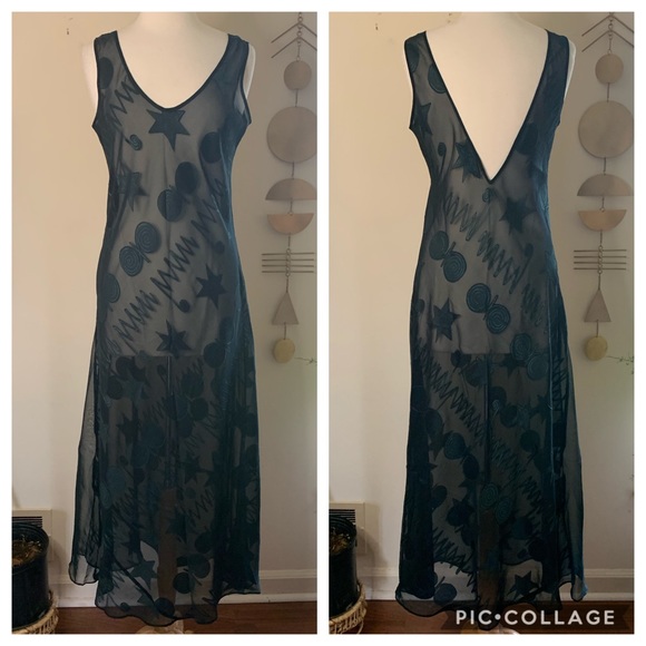 patterned slip dress